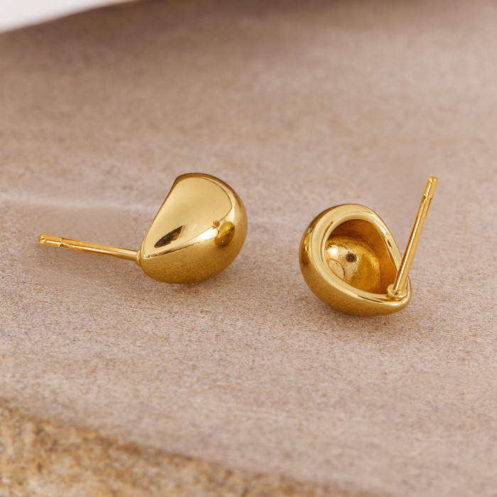 Simple and Unique Earrings for Women, Stainless Steel, High-End Design, Gold Plated Titanium Steel Earrings Wholesale