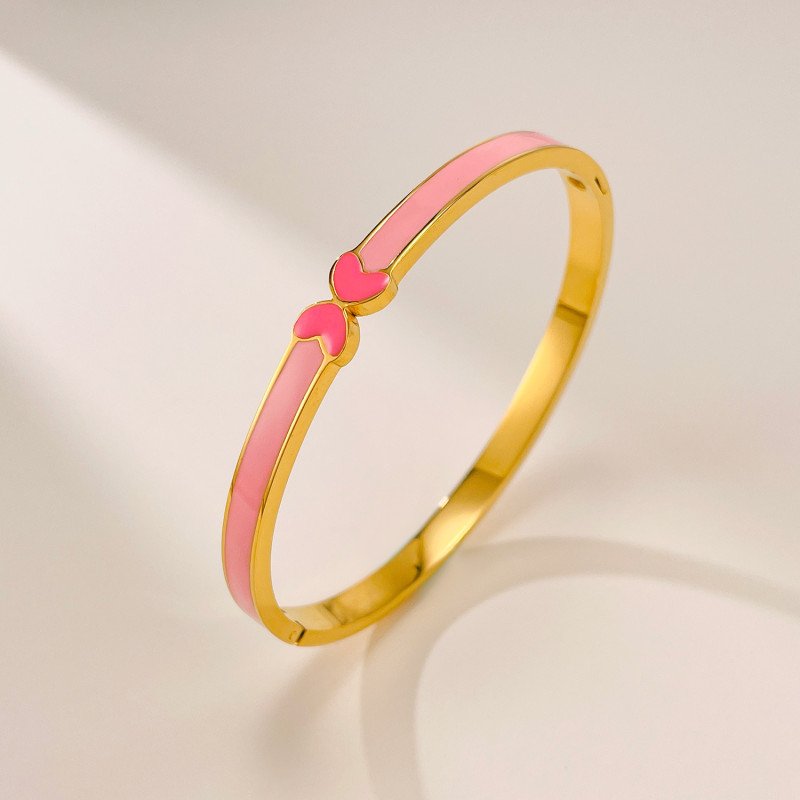 Bracelet for Women Stainless Steel Fashionable Exquisite Oil Drop Candy Color Butterfly Titanium Steel Jewelry Wholesale