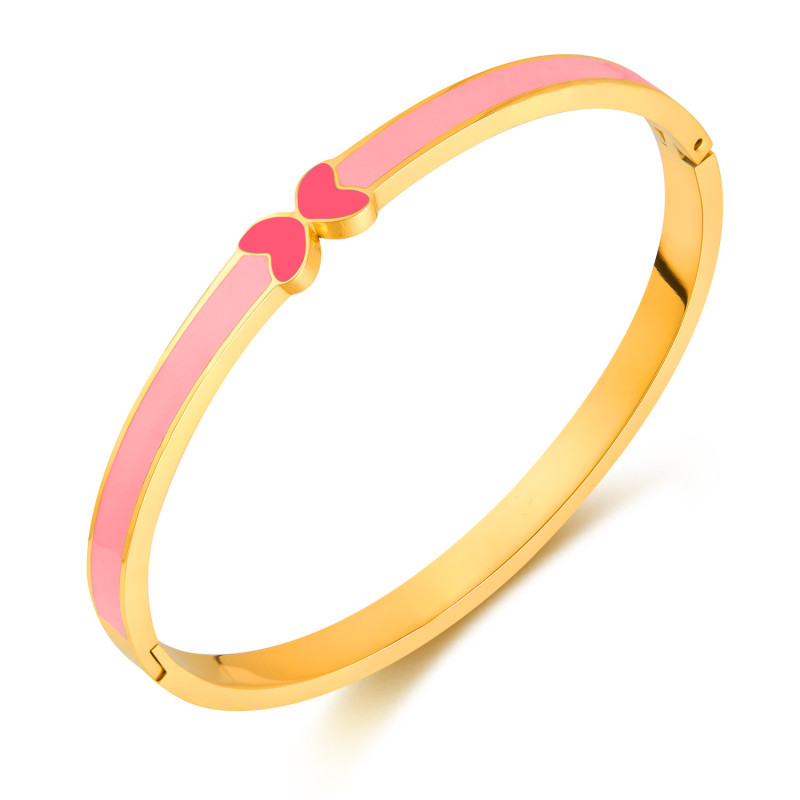 Bracelet for Women Stainless Steel Fashionable Exquisite Oil Drop Candy Color Butterfly Titanium Steel Jewelry Wholesale