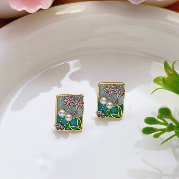 Zhuji Pearl Earrings French Style Brightening Elegant Vintage Stud Earrings Daily Commute Light Luxury High-end Feel...