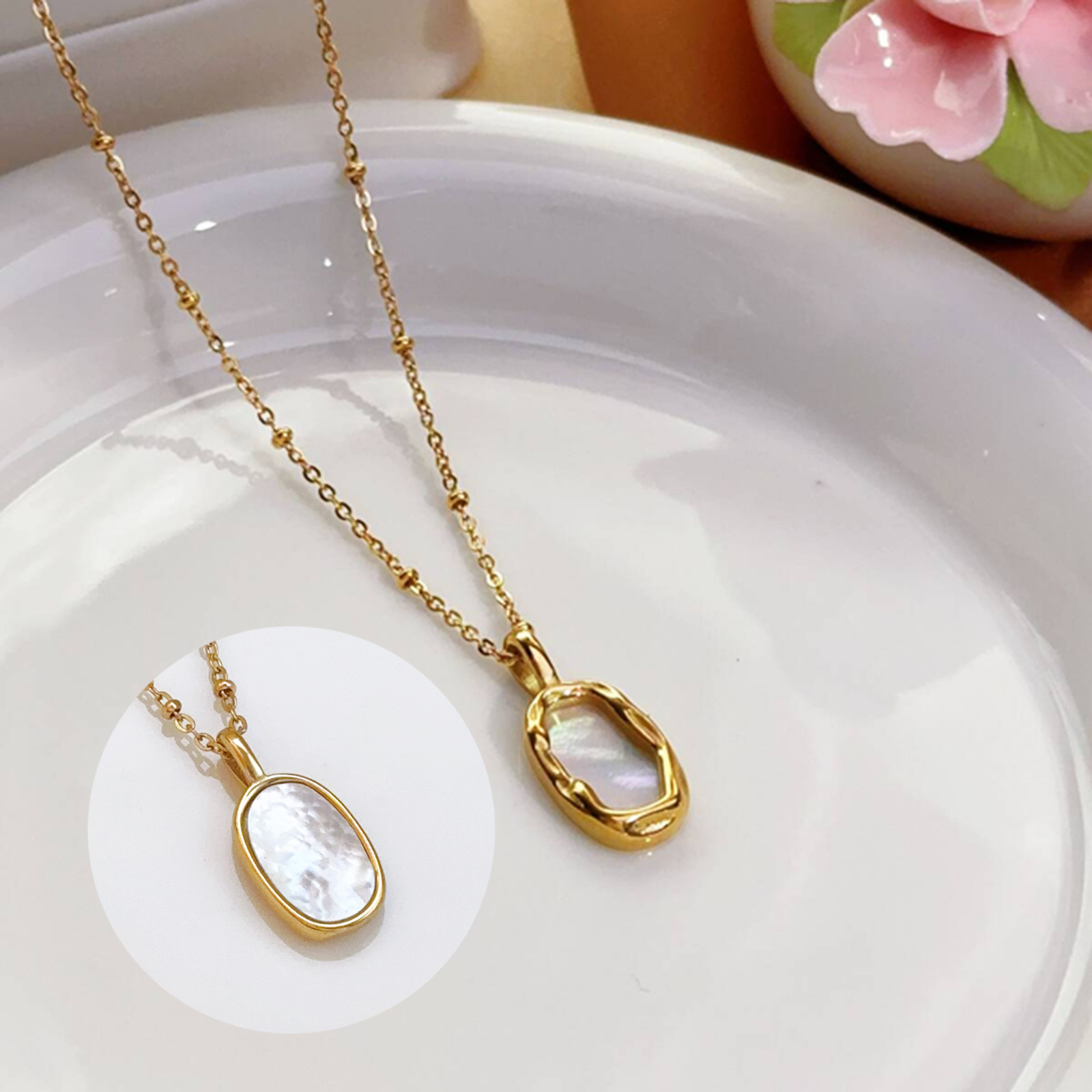 Simple Versatile Shell Pendant Titanium Steel Necklace for Women, Niche Design, High-End Luxury Clavicle Chain, Neck Chain Accessories