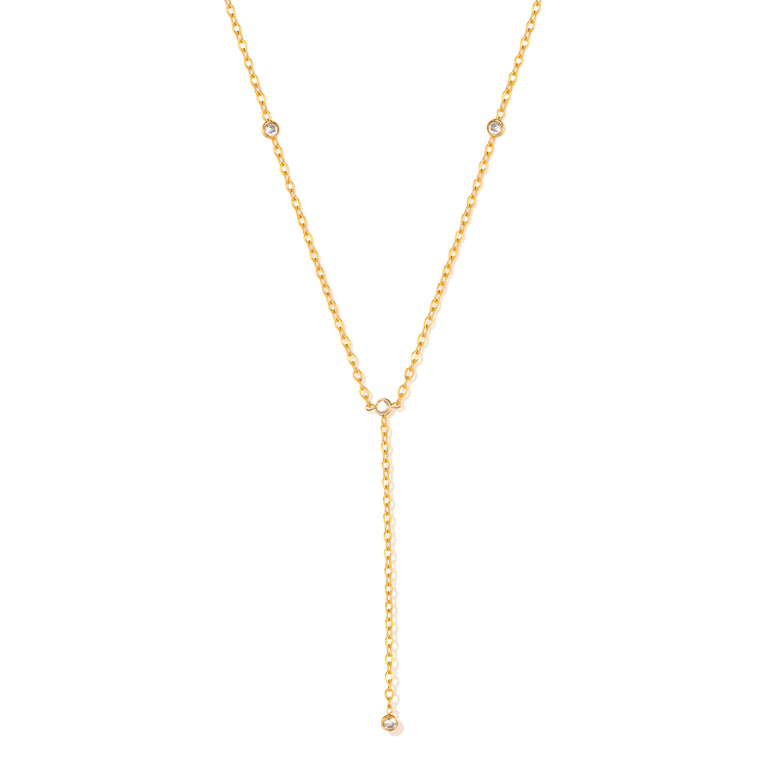 INS Fashion Necklace for Women Stainless Steel Simple Versatile Gold-Plated Tassel Titanium Steel Collarbone Chain Wholesale