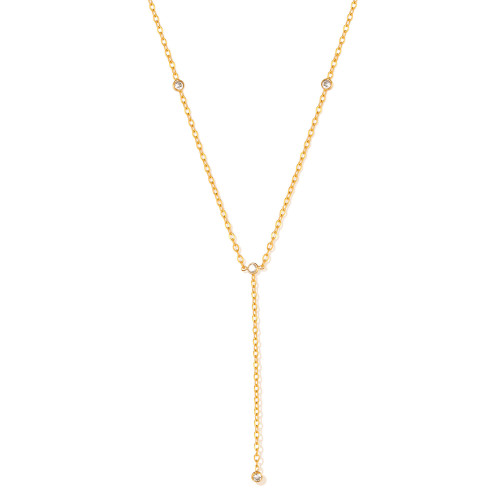 INS Fashion Necklace for Women Stainless Steel Simple Versatile Gold-Plated Tassel Titanium Steel Collarbone Chain Wholesale