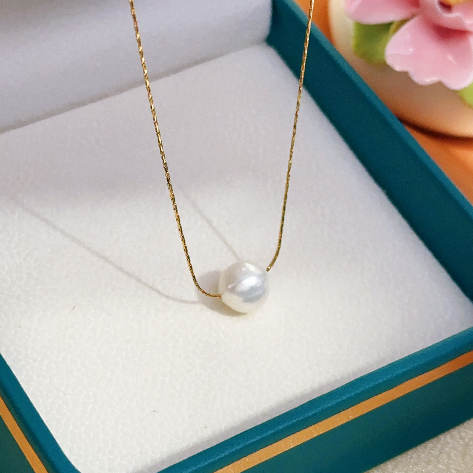 Freshwater Simple Pearl Titanium Steel Necklace 18k Gold Color Non-Fading Elegant Light Luxury Everyday Versatile Clavicle Chain Hot Sale