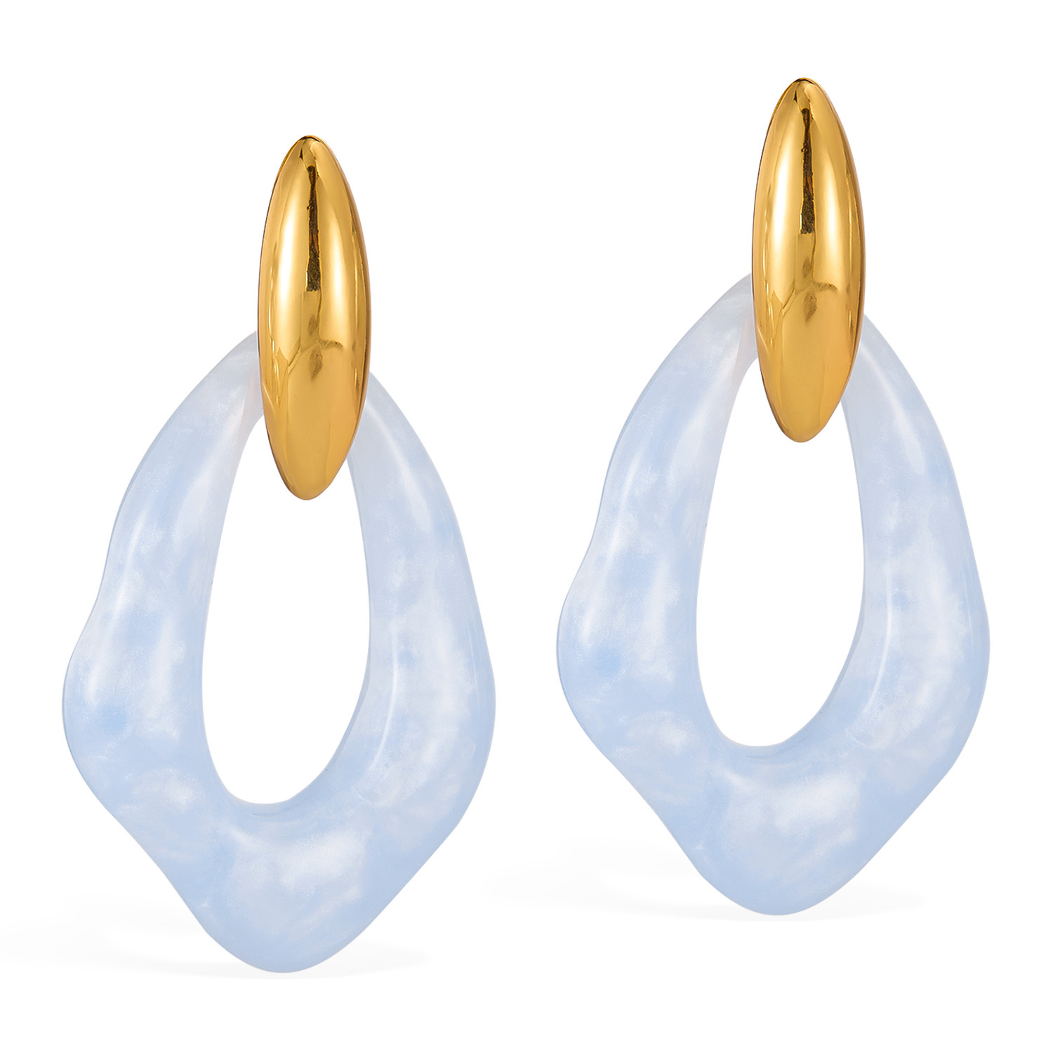 Earrings for Women Stainless Steel Fashion Gentle Macaron Color Resin High-end Titanium Steel Ear Jewelry