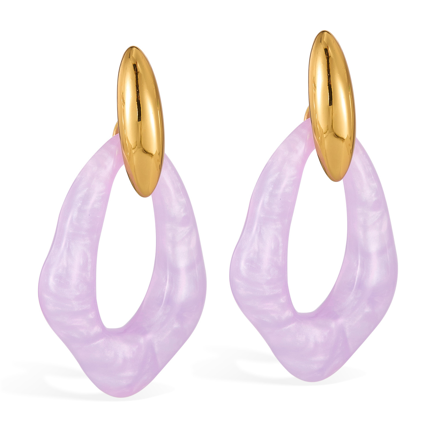 Earrings for Women Stainless Steel Fashion Gentle Macaron Color Resin High-end Titanium Steel Ear Jewelry