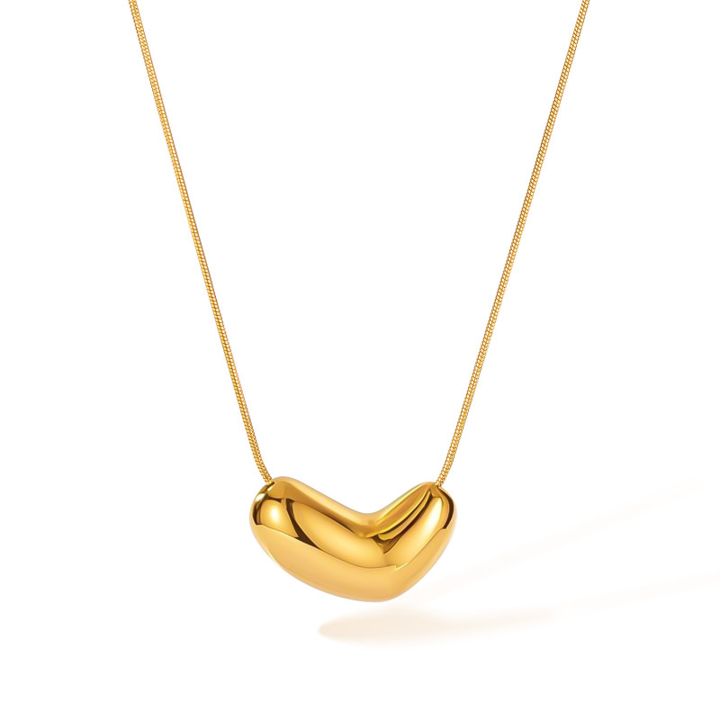 Cross-Border Versatile Necklace for Women Stainless Steel Personalized Versatile Gold-Plated Heart Titanium Steel Collarbone Chain Wholesale