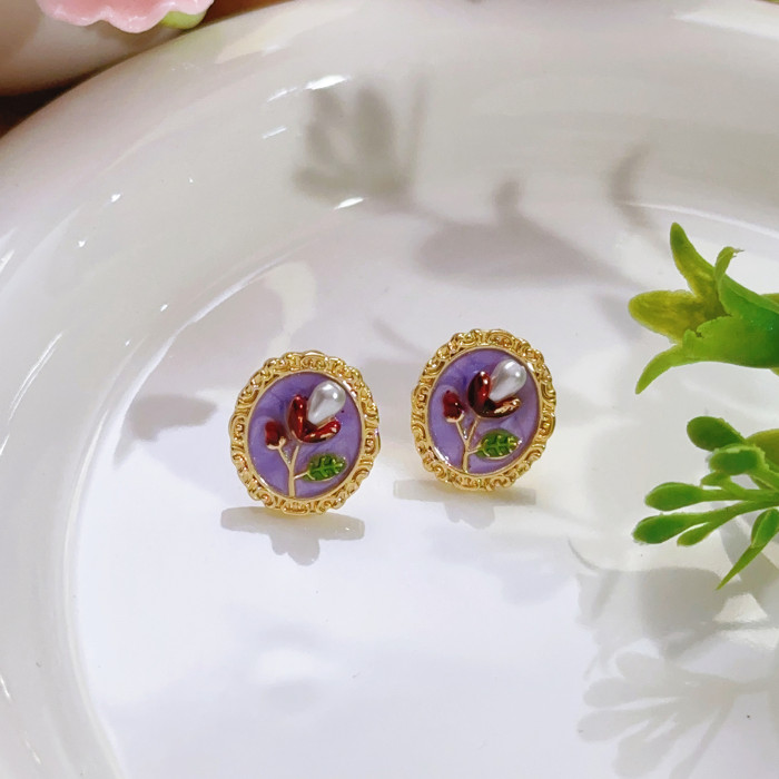 Zhuji Pearl Earrings French Style Brightening Elegant Vintage Stud Earrings Daily Commute Light Luxury High-end Feel...