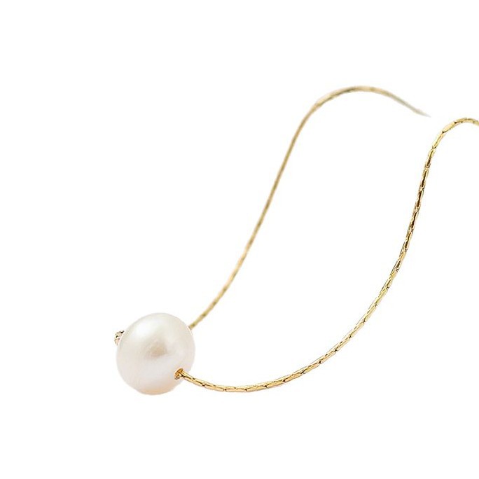 Freshwater Simple Pearl Titanium Steel Necklace 18k Gold Color Non-Fading Elegant Light Luxury Everyday Versatile Clavicle Chain Hot Sale