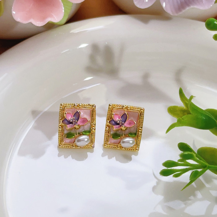 Zhuji Pearl Earrings French Style Brightening Elegant Vintage Stud Earrings Daily Commute Light Luxury High-end Feel...