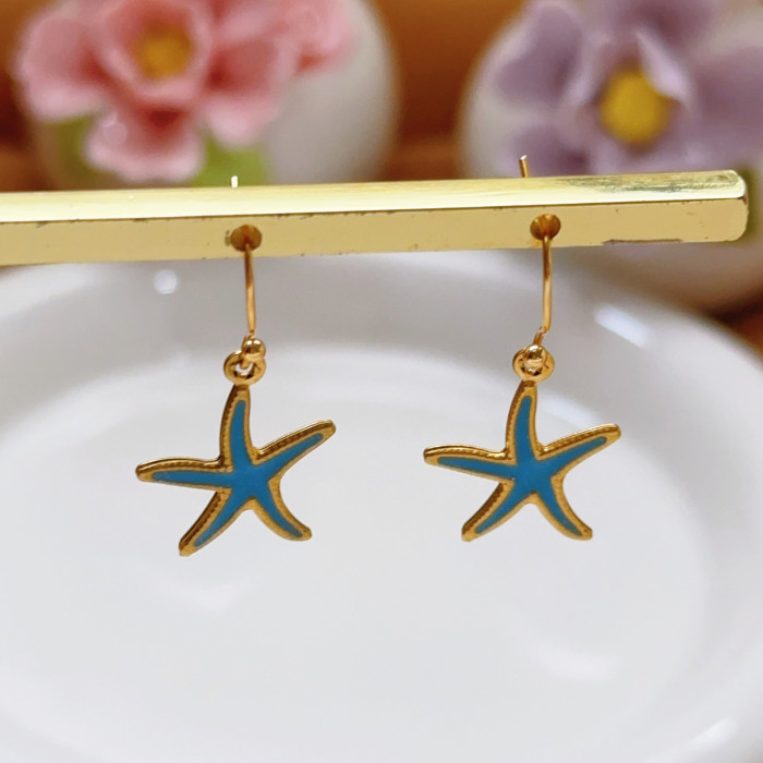 New Shell Starfish Necklace for Women Ocean Style Vacation Style Fashion Versatile Jewelry Shell Stainless Steel