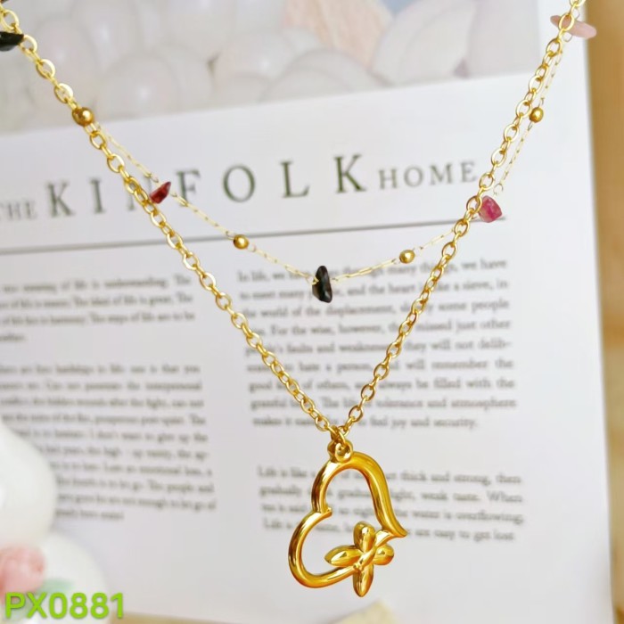 New Hot-Selling Women's Beach Starfish Oil Drop Flower Necklace Stainless Steel Gold Dolphin Collarbone Chain Non-Fading Versatile Jewelry