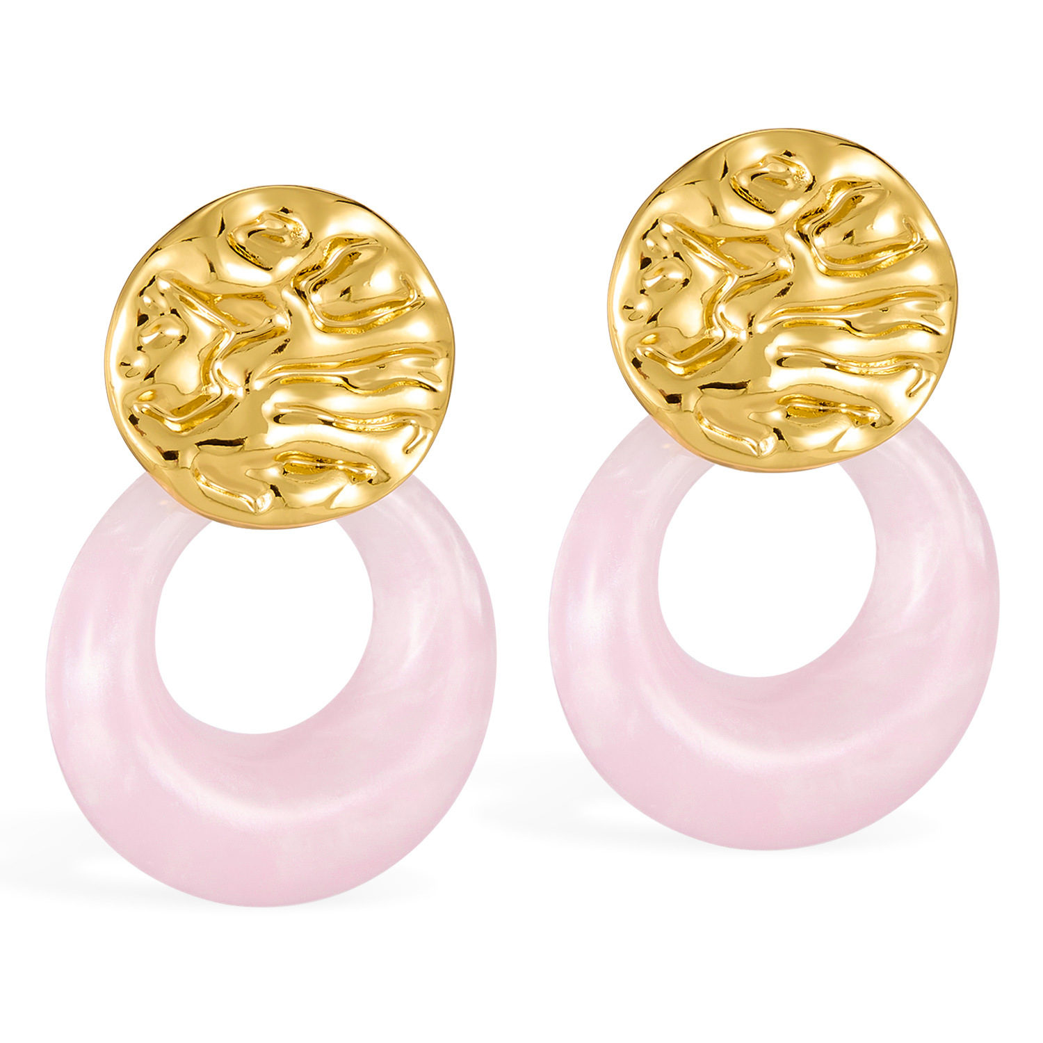 Earrings for Women Stainless Steel Fashion Gentle Macaron Color Resin High-end Titanium Steel Ear Jewelry