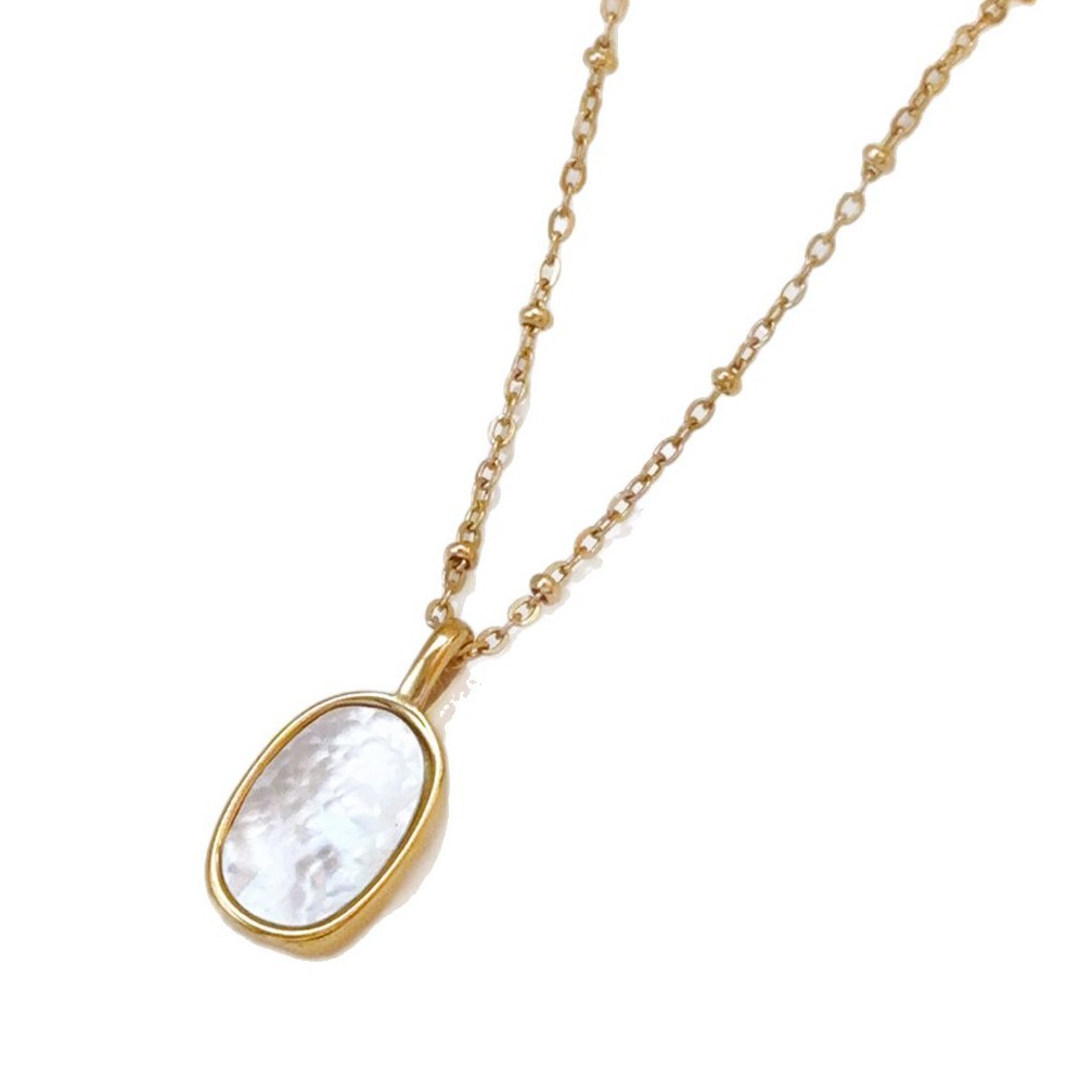 Simple Versatile Shell Pendant Titanium Steel Necklace for Women, Niche Design, High-End Luxury Clavicle Chain, Neck Chain Accessories