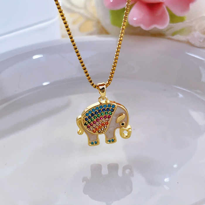 White Shell Titanium Steel Light Luxury Eye Full Diamond Micro Inlay Design Internet Celebrity Temperament Shining Necklace Simple Pendant New Model Manufacturer