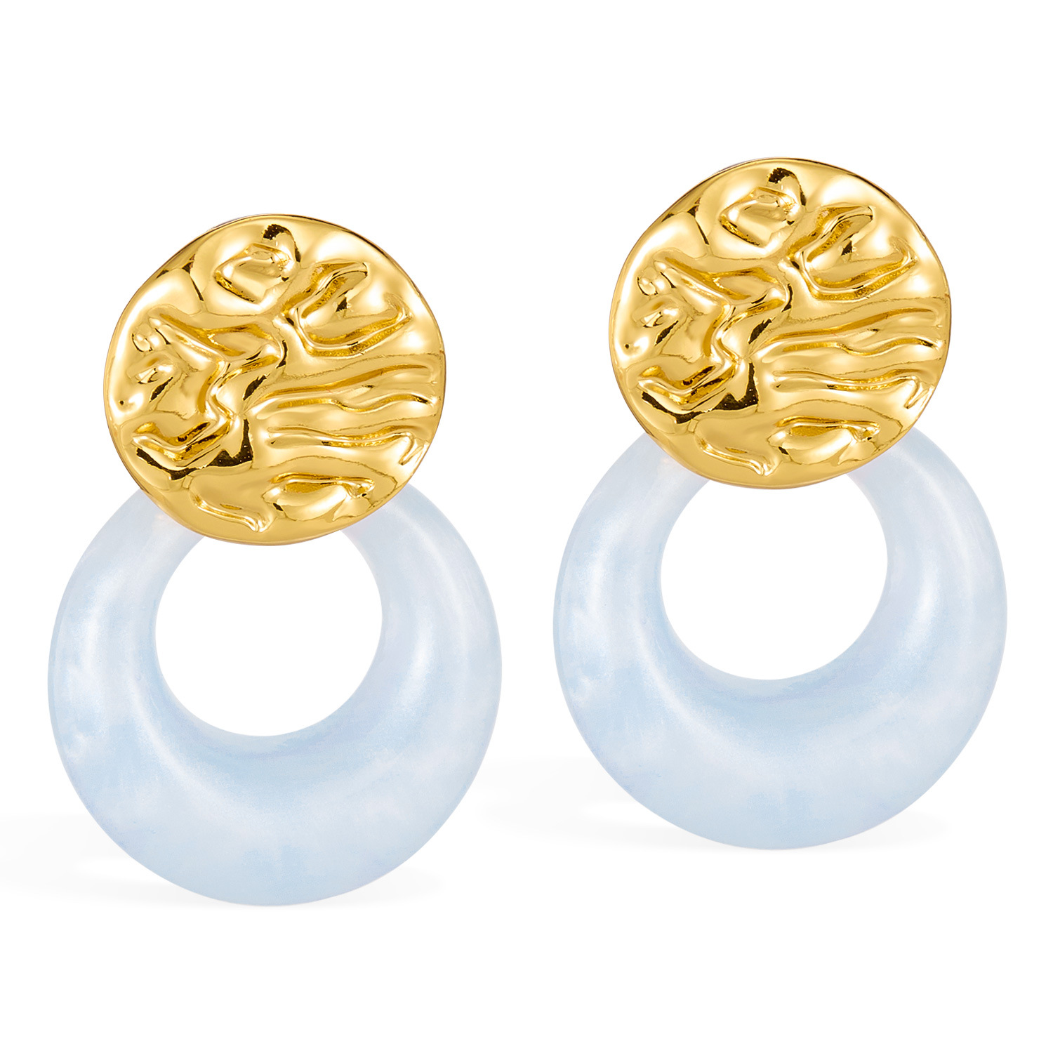 Earrings for Women Stainless Steel Fashion Gentle Macaron Color Resin High-end Titanium Steel Ear Jewelry