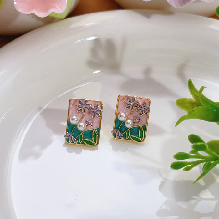Zhuji Pearl Earrings French Style Brightening Elegant Vintage Stud Earrings Daily Commute Light Luxury High-end Feel...