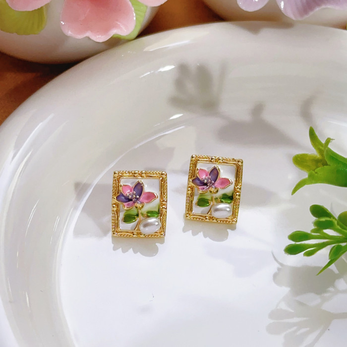 Zhuji Pearl Earrings French Style Brightening Elegant Vintage Stud Earrings Daily Commute Light Luxury High-end Feel...
