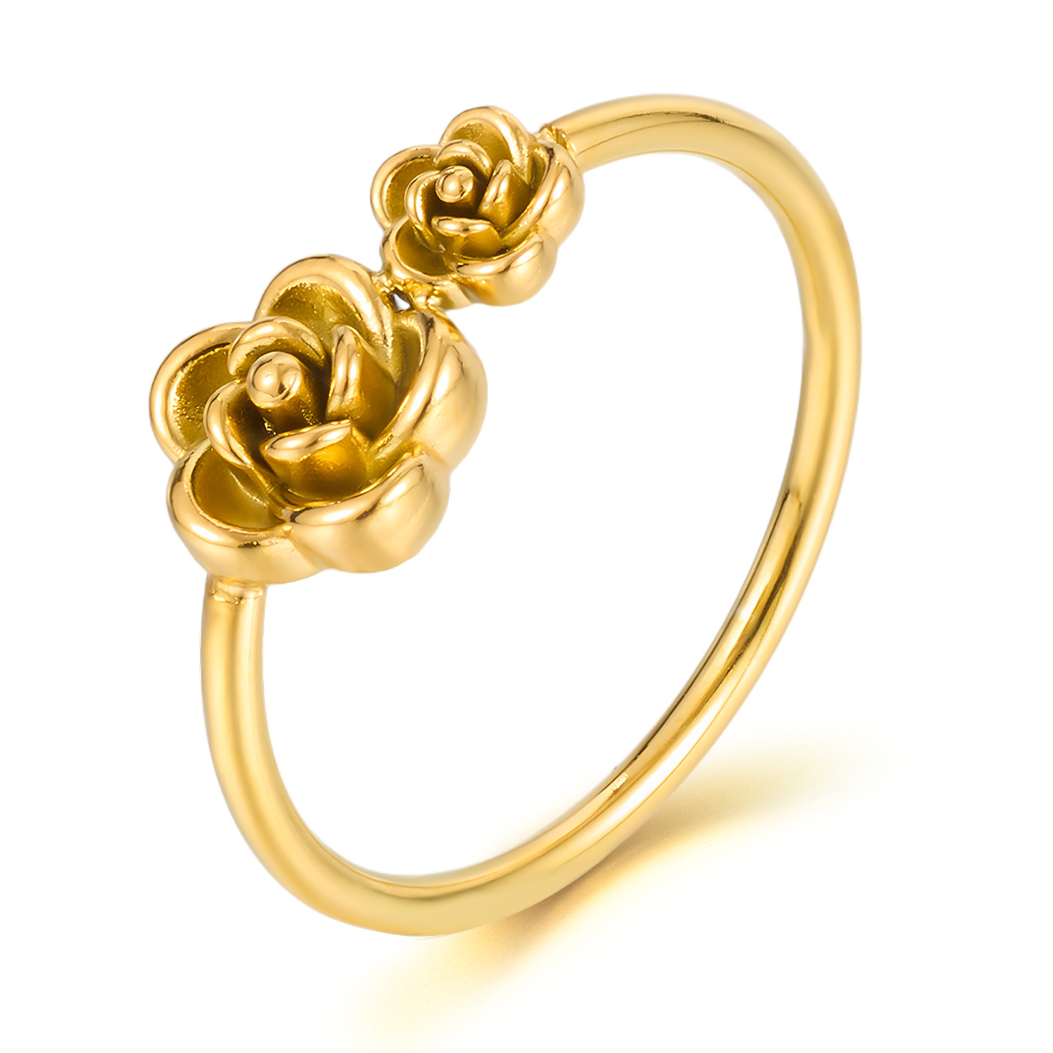 Elegant Versatile Ring for Women Stainless Steel Personality Fashionable Elegant Simple High-end Rose Flower Ring