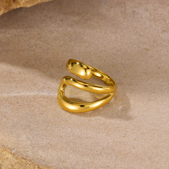 Personalized Ring for Women, Niche Design, Stainless Steel, Fashionable Retro Snake Shape, Open Titanium Steel Ring