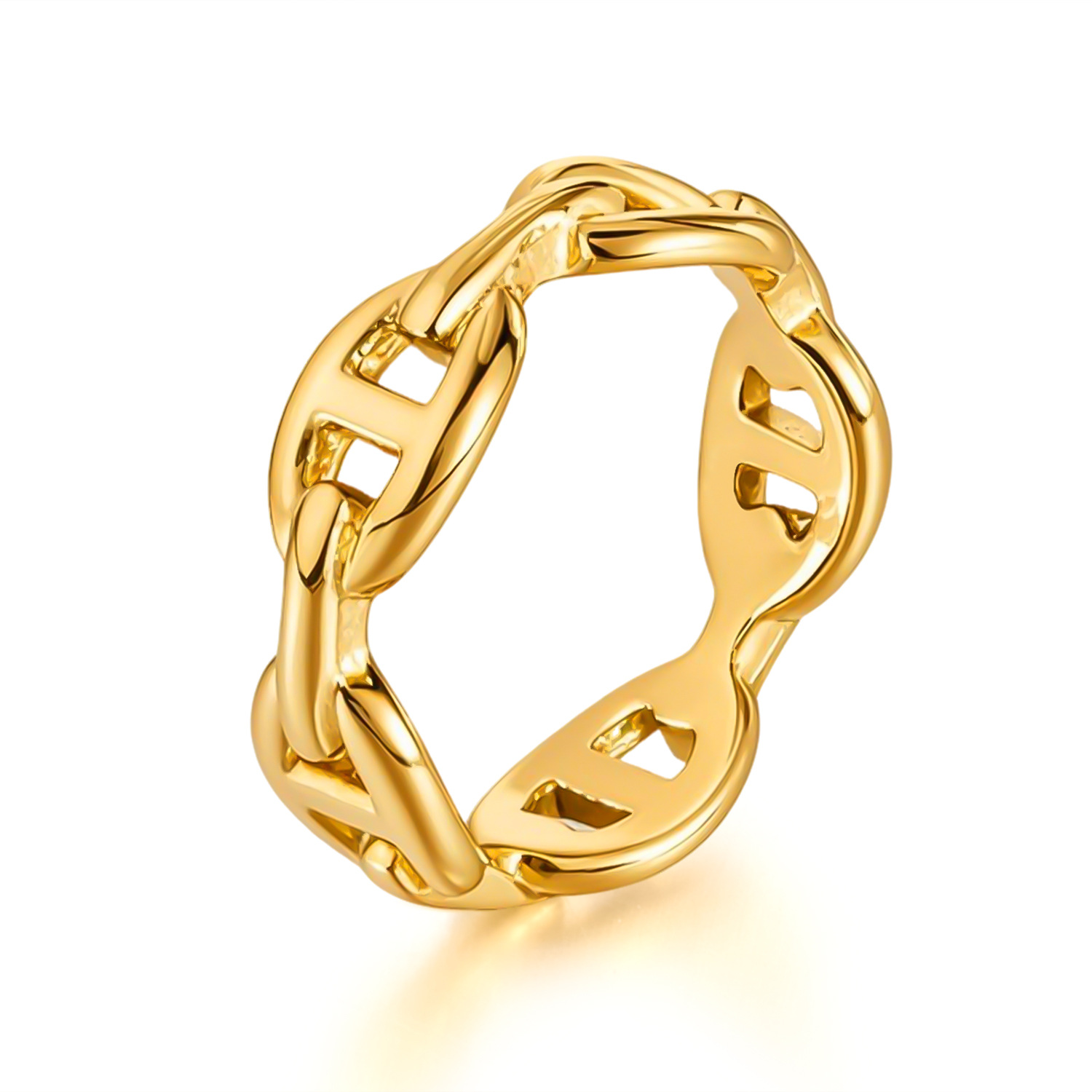 Personalized Ring for Women Stainless Steel Fashion Versatile Design Hollow Geometric Titanium Steel Ring