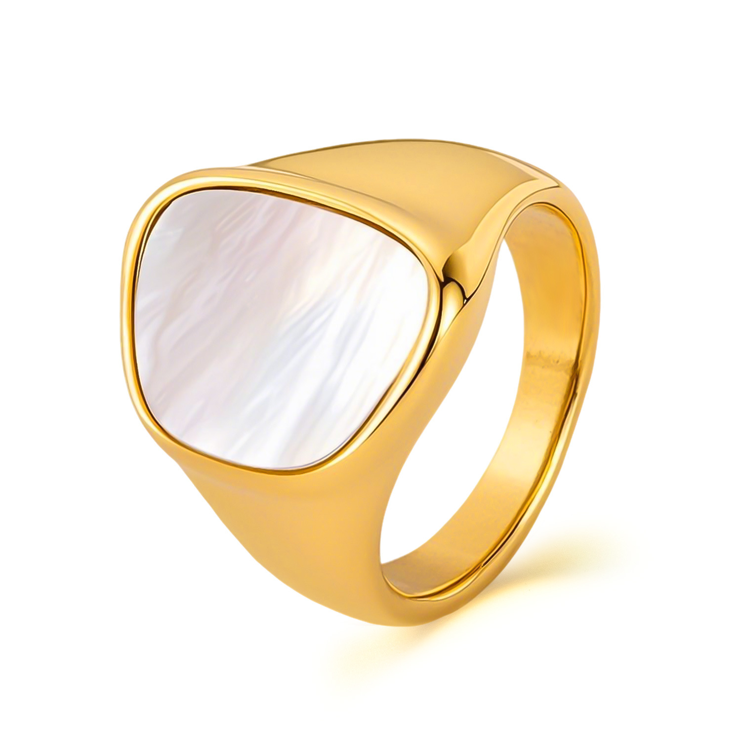 INS Style Ring for Women Stainless Steel Personality Design Sense Elegant Versatile Shell Titanium Steel Ring