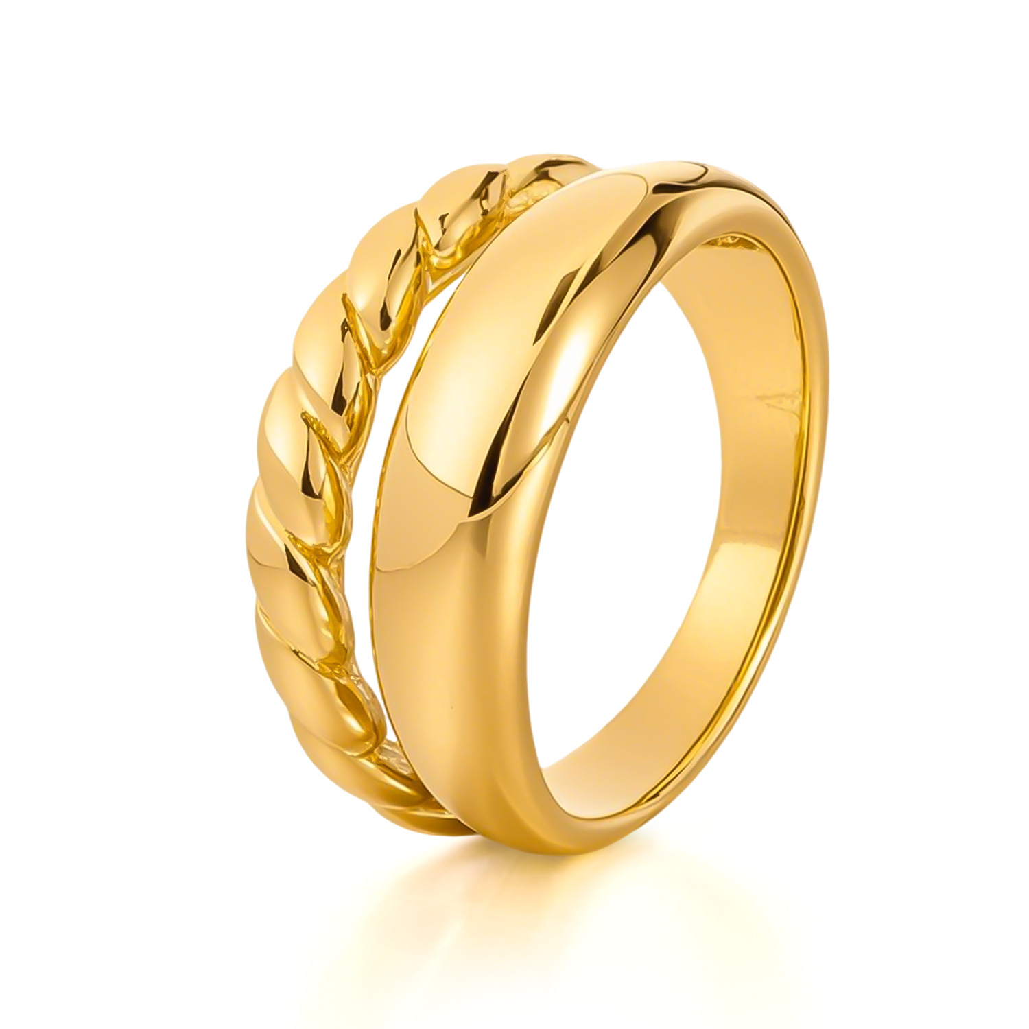 Personalized Ring for Women Stainless Steel Niche Design Versatile Creative Double Layer Titanium Steel Ring Wholesale