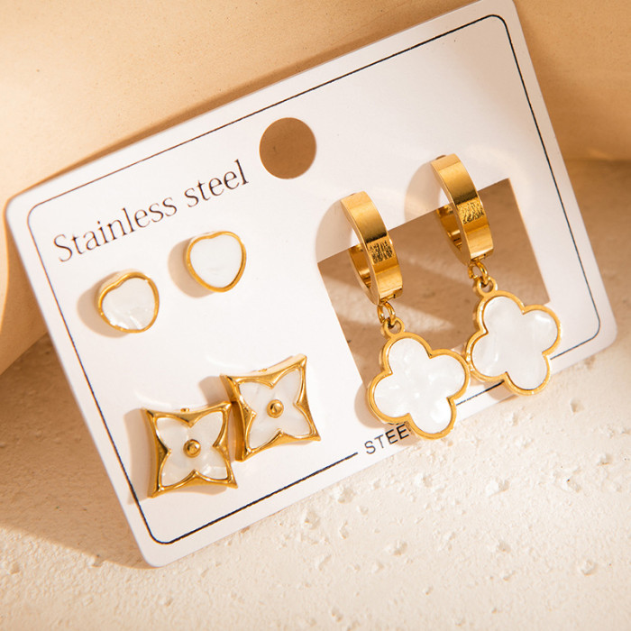 Korean Style Earrings High-end Titanium Steel Hoop Delicate Small Earrings Gold-plated Stainless Steel Earrings Non-fading Zircon Earrings