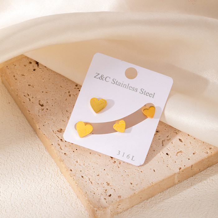Korean Style Earrings High-end Titanium Steel Hoop Delicate Small Earrings Gold-plated Stainless Steel Earrings Non-fading Zircon Earrings