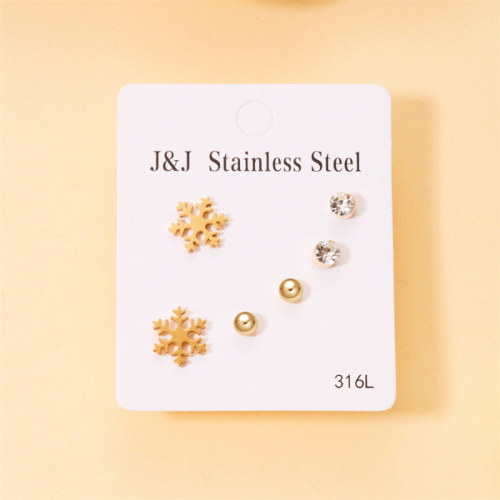 Korean Style Earrings High-end Titanium Steel Hoop Delicate Small Earrings Gold-plated Stainless Steel Earrings Non-fading Zircon Earrings