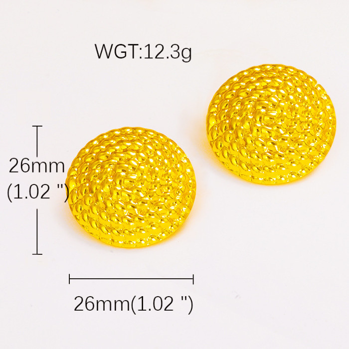 Retro Exaggerated Gold Stainless Steel Earrings Shell Conch Vacation Style Pearl High-End Earrings for Women
