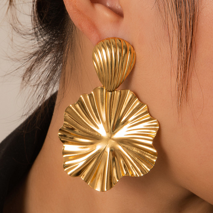 Hot-Selling Exaggerated Large Earrings Stainless Steel Gold Plated Earrings High-Quality Foreign Trade Ear Jewelry Ci...