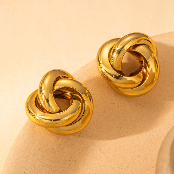 Hot-Selling Exaggerated Large Earrings Stainless Steel Gold Plated Earrings High-Quality Foreign Trade Ear Jewelry Ci...