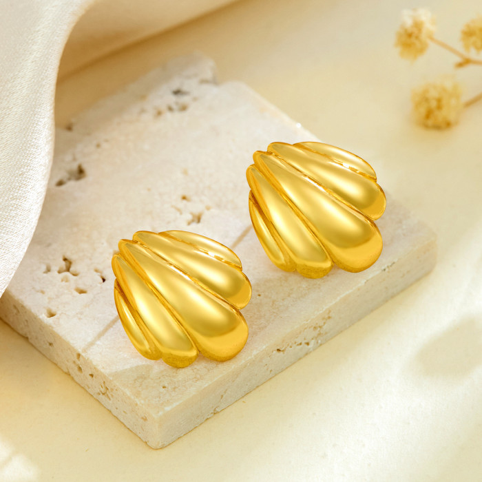 Titanium Steel Hot-Selling New Fashion Versatile High-End Niche Light Luxury Style Shell Earrings Wholesale