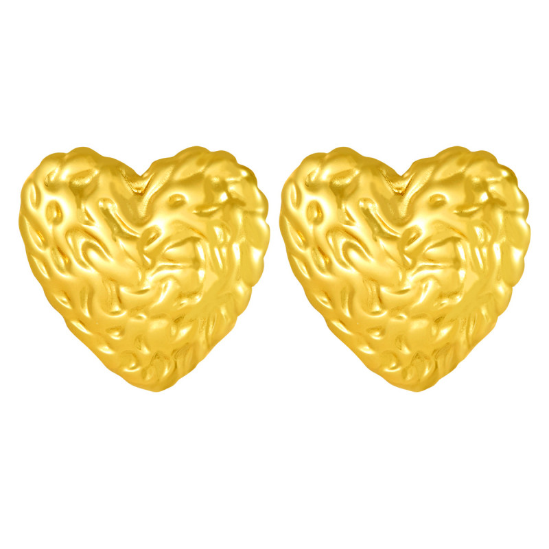 Cross-border European and American Geometric Exaggerated Stainless Steel Earrings Gold High-end Pattern Irregular Shape Ear Jewelry
