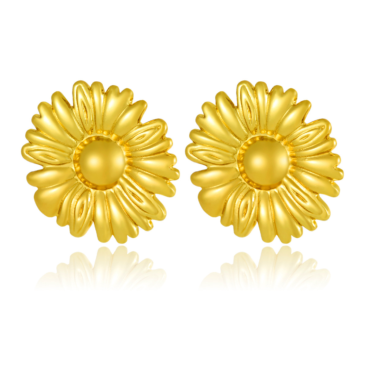 Vintage Western Retro Sunflower Sunflower Temperament Retro Earrings Gold Plated Temperament Jewelry