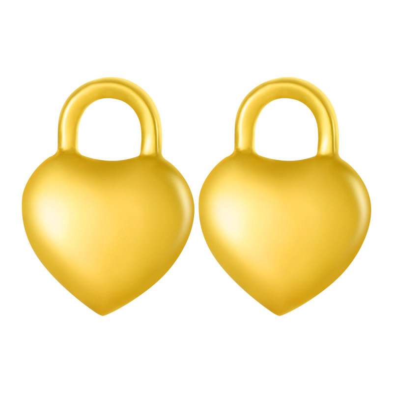Cross-Border Stainless Steel Small Heart Earrings Fashion Simple Three-Dimensional Heart Lock Earrings Jewelry Manufacturer In Stock Wholesale
