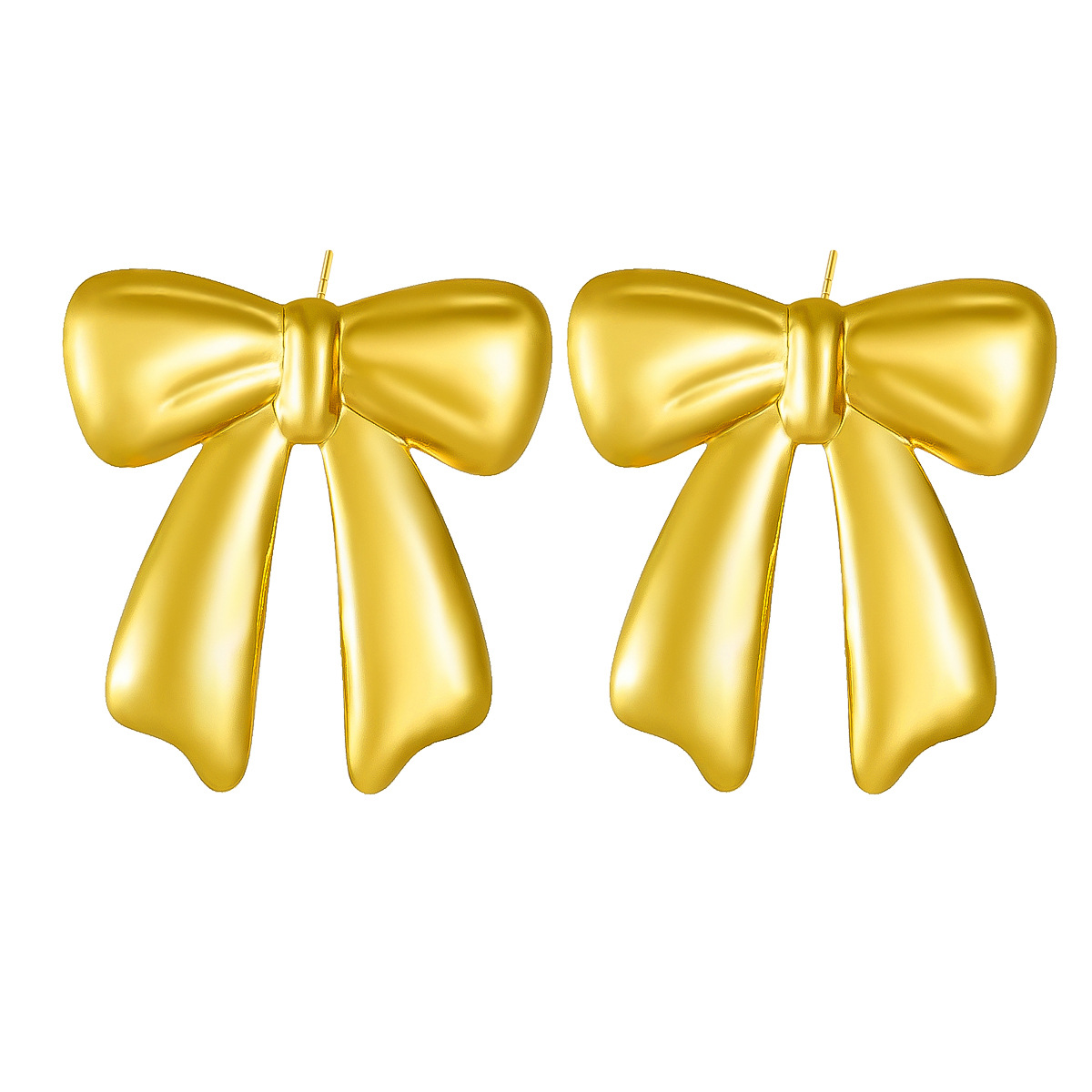 Cross-Border New High-End Fashion Titanium Steel Bowknot Earrings Jewelry High-End Design Exaggerated Earrings Versatile Trendy