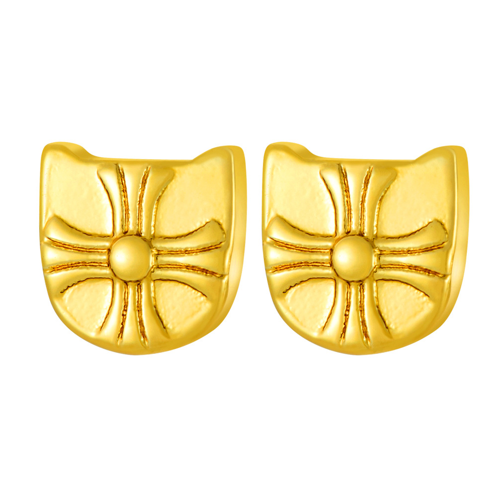 Croon Vintage High-End Geometric Cross Flower Earrings for Men and Women Couple Cross Stud Earrings Versatile Ear Jewelry Wholesale