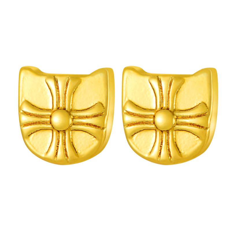 Croon Vintage High-End Geometric Cross Flower Earrings for Men and Women Couple Cross Stud Earrings Versatile Ear Jewelry Wholesale