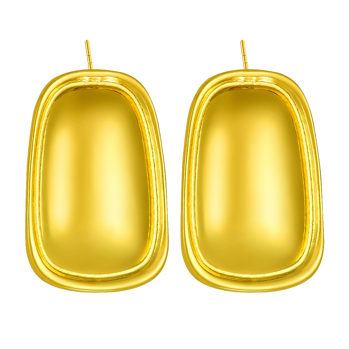 European and American Minimalist Style Rectangular Pendant Titanium Steel Earrings Studs 2025 New Trendy Elegant Niche Design Earrings