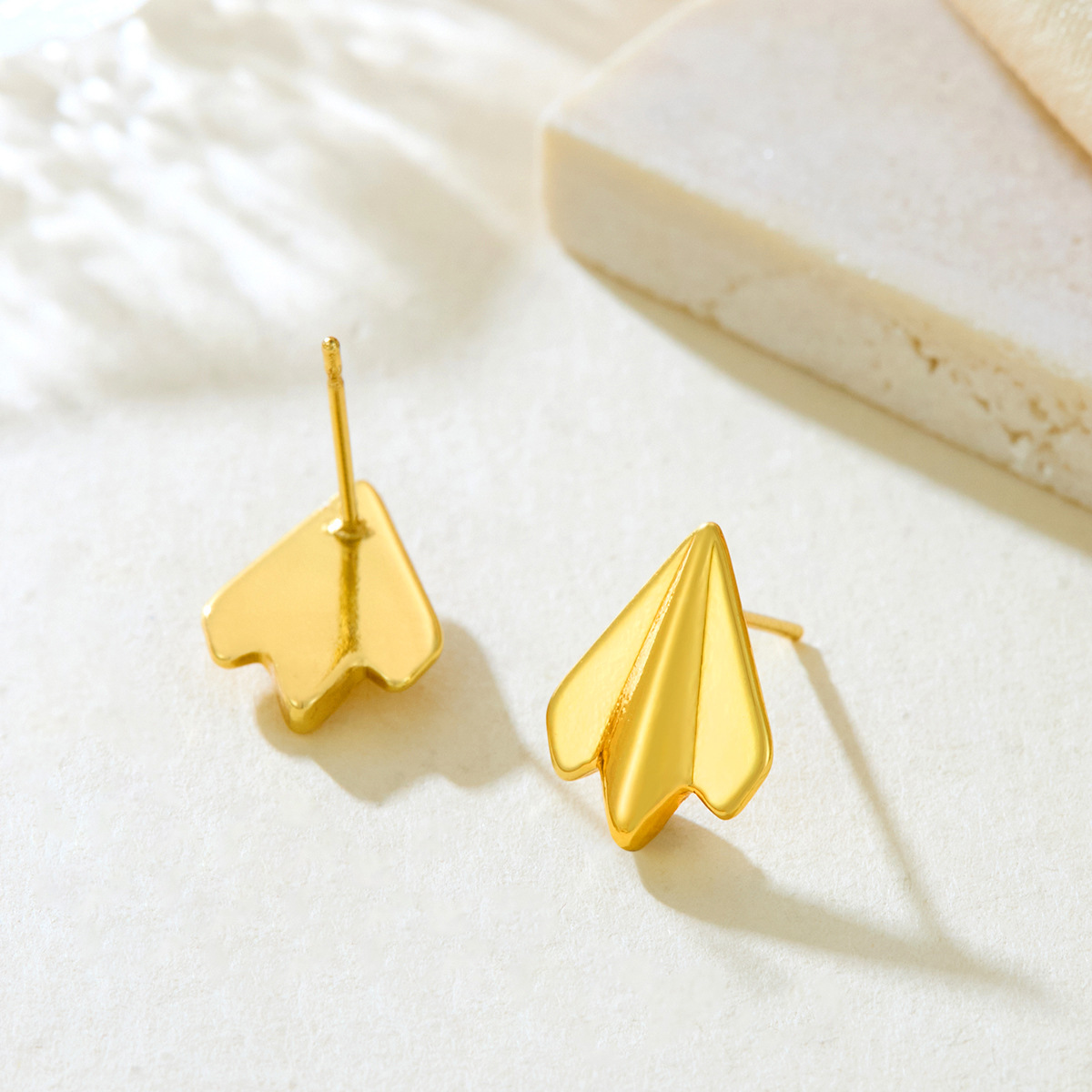 Ins Style Trendy Fashion Minimalist Niche Design Light Luxury Creative Paper Airplane Earrings for Women Stainless Steel Ear Jewelry4