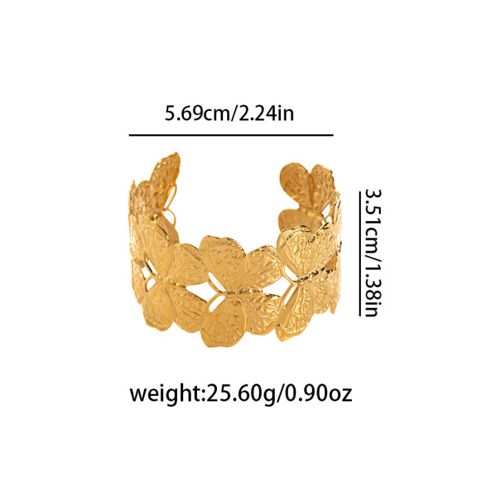 Starfish Open Bracelet Niche High-End Titanium Steel Jewelry Butterfly Starfish Bracelet Stainless Steel Bracelet