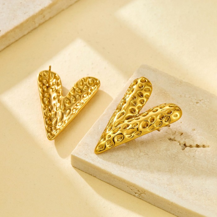 Vintage Elegant Square Titanium Steel Earrings for Women, European and American Style Metal Creative Sense Stud Earrings, Exaggerated Simple Hydraulic Stud Earrings