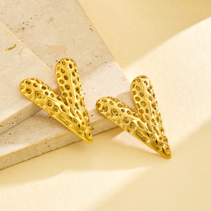 Vintage Elegant Square Titanium Steel Earrings for Women, European and American Style Metal Creative Sense Stud Earrings, Exaggerated Simple Hydraulic Stud Earrings