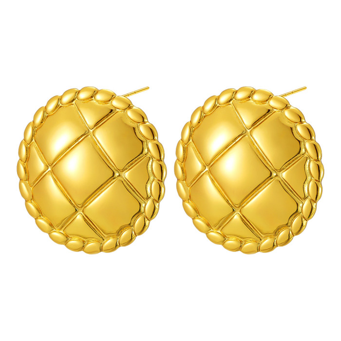 HAILANG Pattern Love Heart Earrings Ins Internet Celebrity Advanced Love Wave Advanced Design Titanium Steel Electroplating Cross-Border Ear Studs