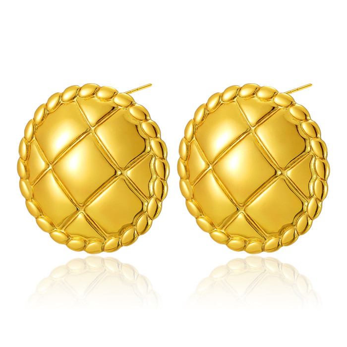 HAILANG Pattern Love Heart Earrings Ins Internet Celebrity Advanced Love Wave Advanced Design Titanium Steel Electroplating Cross-Border Ear Studs