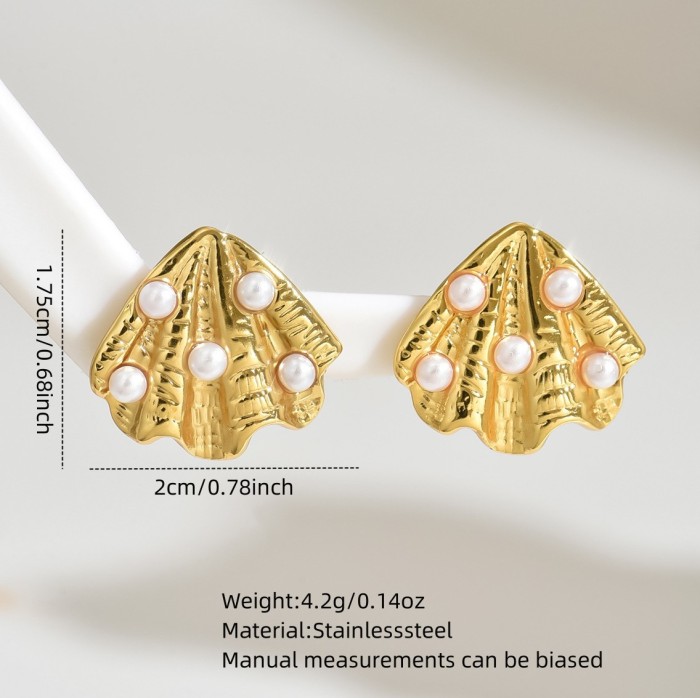 Stainless Steel Earrings Vacation Style Earrings Style Earrings Ocean Style Stud Earrings Starfish Shell Stud Earring...