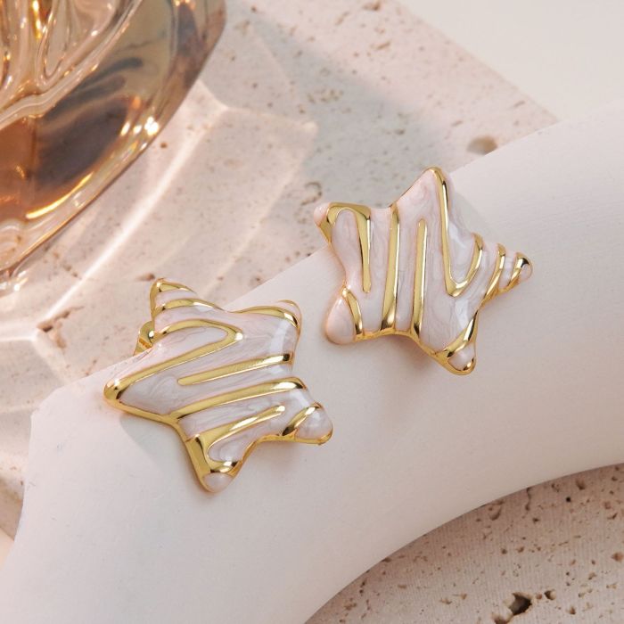 Starfish Earrings Colorful Oil Drop Earrings Stainless Steel Earrings Summer Star Earrings Ocean Vacation Earrings Je...