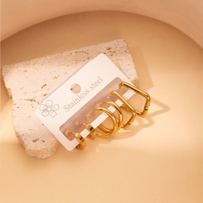 Stainless Steel Petite Earrings High Quality Exquisite Earrings Korean Style Titanium Steel Ear Studs Non-Allergic Earrings Gold Plated Ear Ring
